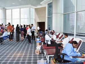 تم جمع ما يقرب من 100 وحدة دم دعماً للحملة.