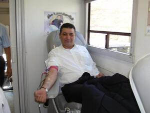 During the blood donation campaign