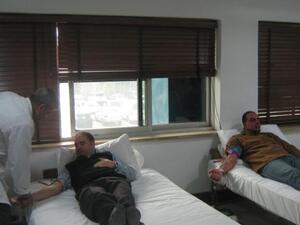 During the blood donation campaign