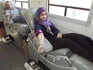 During the blood donation campaign