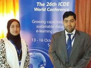 During the event for HBMSU PhD learners; Hanadi Al Suwaidi and Fahad Al Saadi