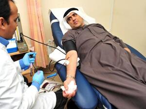 Donated blood at Latifa Hospital