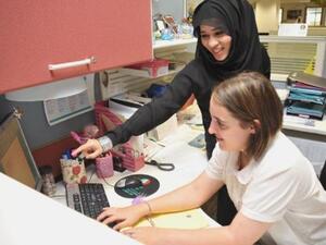 Selected trainee is working alongside her mentor from ENOC Learning and Development department