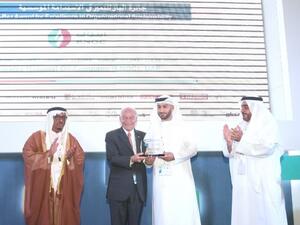 Lieutenant General Dahi Khalfan Tamim; Dr. Farouk El-Baz; Moadh Bukhash, Senior Manager of Brands and Corporate Communications Management at ENOC; and Dr. Mansoor Al Awar, Chancellor of Hamdan Bin Mohammed Smart University