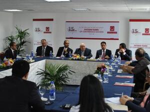 El Hayek, Chief Operating Officer of Al Bustan Centre & Residence speaking to media on the property's 15 years anniversary