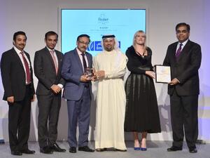 خلال حفل توزيع جوائز بانكر ميدل إيست 2016