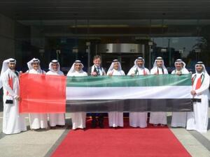 Emirates NBD Board Members & Senior Executives raise UAE National flag