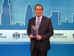 Farhad Irani Head of Retail Banking at Mashreq while receiving the award in London