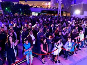 The crowds during the draw event