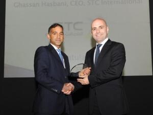 STC Group’s CEO for International Operations Ghassan Hasbani receiving the award