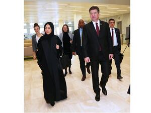 السيد ميروسلاف لايتشاك رئيس الدورة الثانية والسبعين للجمعية العامة للأمم المتحدة خلال زيارته.