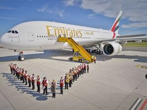 تحول مطار فيينا اليوم إلى ساحة احتفال مع ظهور طائرة الإمارات A380 رقم 80، التي وصلت مباشرة من مصنع الإيرباص في مدينة هامبورغ الألمانية