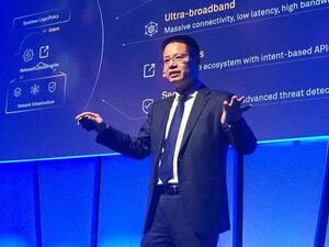 Kevin Hu, President of Huawei Network Product Line, speaking at the launch conference.