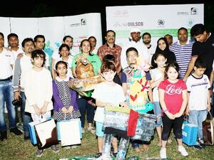 Kids with their winning artwork
