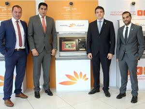 Alain Francis, Mashreq VP ATM Channel Manager, Aref Al Ramli, Mashreq SVP Head of Digital Banking and Innovation, Wael El Aawar, NCR VP Middle East and Africa, Motaz Ghazi, NCR Account Director.