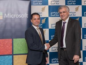 Sherif Tawfik, General Manager, Microsoft Bahrain and Oman and Dr. Jassim Haji, Director Information Technology, Gulf Air
