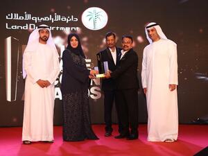 Sudhakar Rao, Managing Director of Gemini Property Developers, receiving the award. 