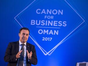 Mr Shadi Bakhour addressing the partners at 'Canon for Business Oman 2017'