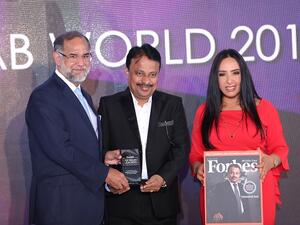 Mr Sudhakar Rao- Founder & Chairman of Gemini Group receiving the award.