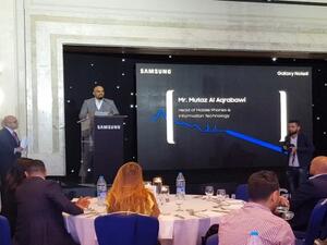 Samsung launched the new Galaxy Note 8 during a press conference in Amman on October 2, 2017. 