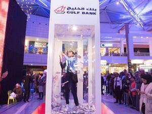 One of the participants of the unique competition "Catch the Cash" 