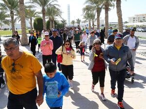 Participants of Qatar Foundation’s annual walkathon explore Education City on National Sport Day