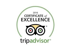 TripAdvisor® Certificate of Excellence for