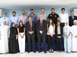 Representatives from National Bank of Fujairah with participants in the NBF GenNext initiative