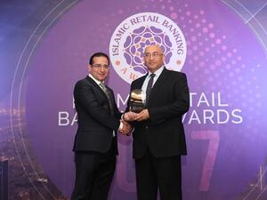 Dubai Islamic Bank took home the title of 'Strongest Islamic Retail Bank in the UAE' for 2017. Mabrook! (Pictured here: Sanjay Malhotra, Chief of Consumer Banking at DIB receiving the award.)
