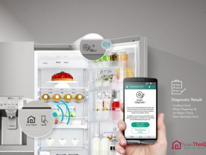 LG unveiled a suite of connected home electronics and appliances that can be controlled by LG’s SmartThinQ app.