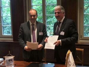 The signing took place on the sidelines of WTO’s Aid for Trade Global Review 2017 in Geneva by Eng. Hani Salem Sonbol, CEO of ITFC, and Mr. Dimitris Tsitsiragos, Vice President of IFC.
