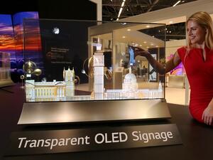 LG Transparent OLED signage.