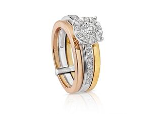 خاتم Tri Color من مجوهرات الليالي