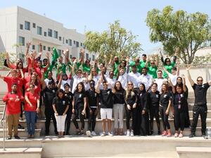The community came together on around the high-line on campus for a community walk to promote sports and physical activity in recognition of the nation-wide event.