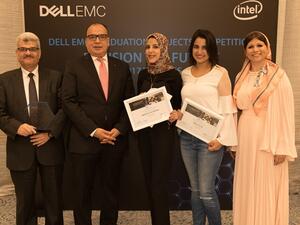 Winners from Zagazig University Egypt with senior Dell executives. 