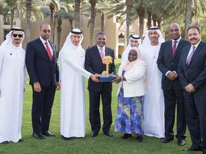 The group received a presentation about Nakheel’s world-famous projects before touring Palm Jumeirah – the company’s flagship, award-winning development – by boat.