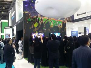 Zayed University Students at Panasonic booth at GITEX