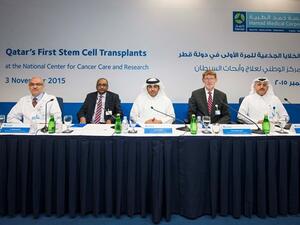 Panelists comprising HMC senior officials are seen during the press conference held to announce the success of the BMT program