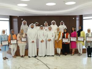 Saleh Al-Houti with the interns