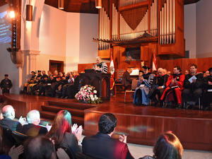 الرئيس خوري ملقياً كلمته في الإحتفال