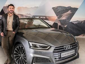Introducing our new brand ambassador to Al Nabooda Automobiles- Audi, and renowned Syrian actor Abed Fahed, next to our Audi A5 Cabriolet that redefines sporty elegance.