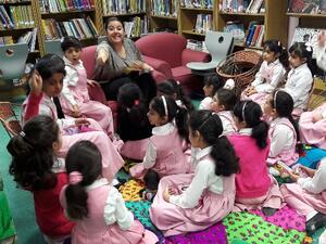 إحدى الزيارات المدرسية في إطار الحملة الوطنية للقراءة