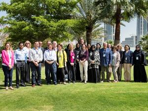 لقطة لموظفي "ويش" مع العاملين في حقل الرعاية الطبية الذين شاركوا في البرنامج الأكاديمي التدريبي العالمي للقيادات الشابة العاملة في قطاع سلامة المرضى الأسبوع الماضي