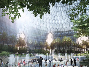 Cimolai Rimond steel work will provide the trellis structure for the 67.5-m tall, 130-m wide dome that will become an inspiring piece of architecture at the heart of Expo.
