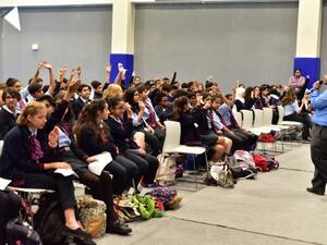 The du Technology, Risk and Security Management Team (TSRM) spoke to school students in grade eight, showed videos and conducted engaging activities.