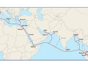 du instrumental in award winning collaboration to construct SEA-ME-WE 5 - a subsea fiber system connecting continents  - map 1