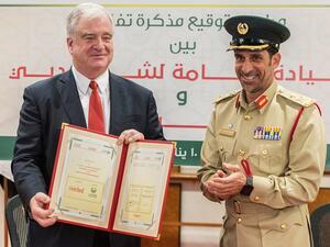 Jerry M. Kennelly, CEO at Riverbed with Major General Abdullah Khalifah AlMarri, Commander-in-Chief of Dubai Police