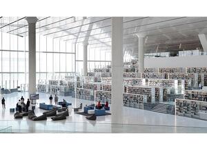 مبنى مكتبة قطر الوطنية الجديد في المدينة التعليمية