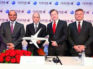 Qatar Airways Group Chief Executive Akbar Al Baker with other officials during the event.