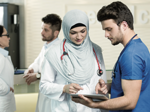 The Saudi government has been urged to boost training of health professionals and ease visa requirements to meet an expected shortfall in qualified medical staff in the Kingdom. (AFP)